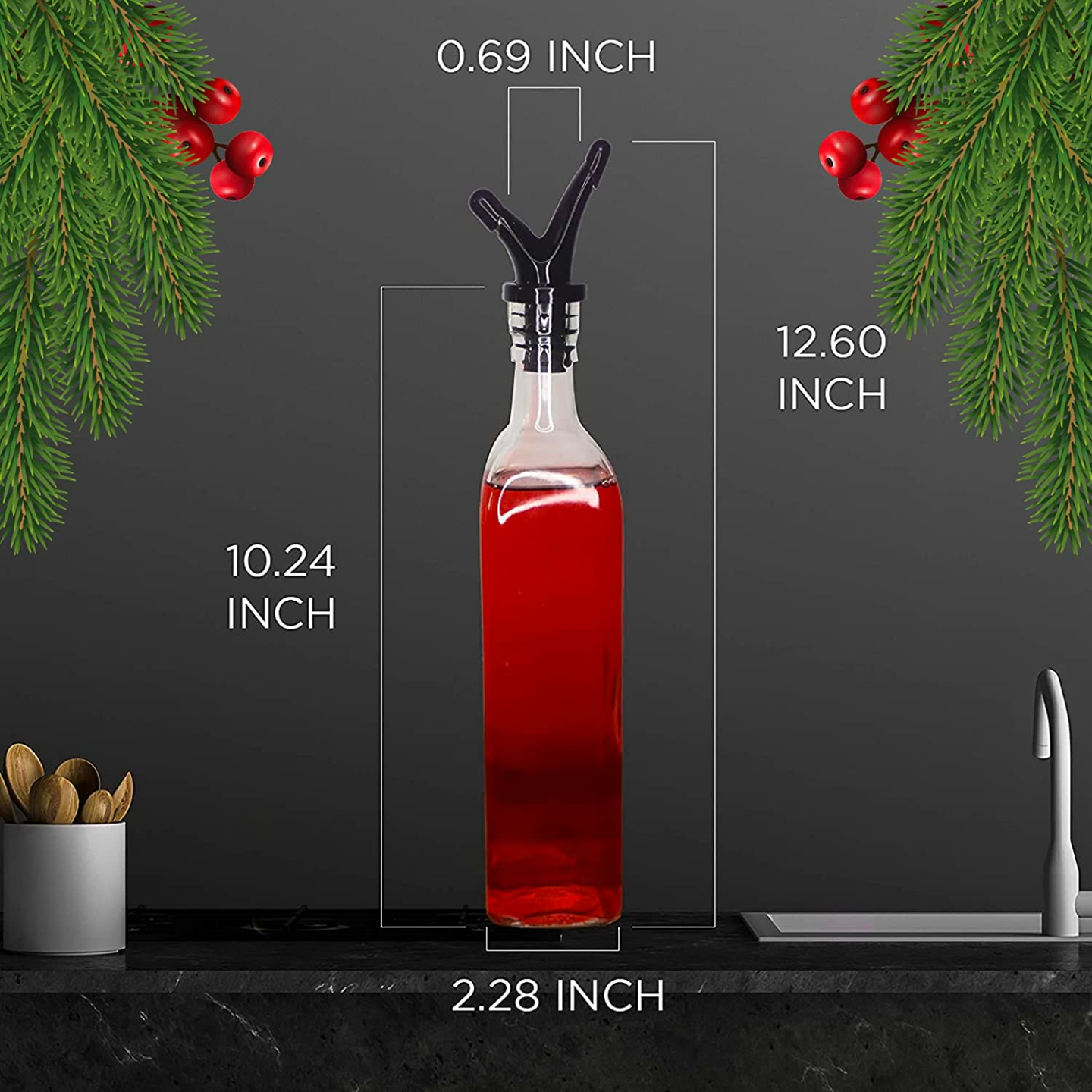 Olive Oil Dispenser Set - 2 Pack with Rack