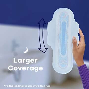 ALWAYS Ultra Thin Size 5 Extra Heavy Overnight Pads With Wings Unscented, 46 Count