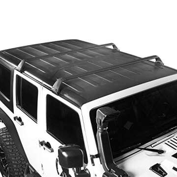 Hooke Road for Jeep Roof Rack Cross Bars Kayak Watercraf Cargo Carriers Compatible with Jeep Wrangler JK JL Gladiator JT 2007-2025 (4-Door Hard Top)