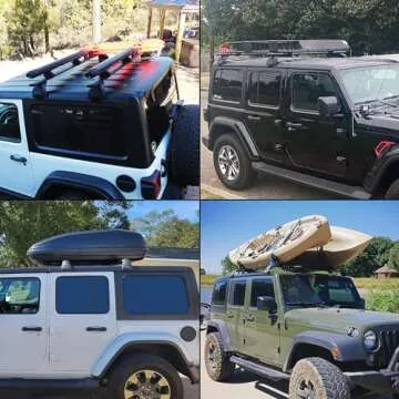 Hooke Road for Jeep Roof Rack Cross Bars Kayak Watercraf Cargo Carriers Compatible with Jeep Wrangler JK JL Gladiator JT 2007-2025 (4-Door Hard Top)