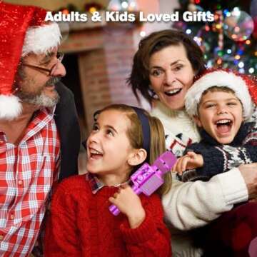 BONAOK Wireless Bluetooth Karaoke Microphone - 3-in-1 Portable Mic for All Smartphone