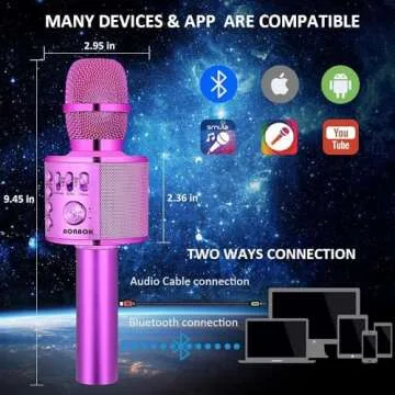 BONAOK Wireless Bluetooth Karaoke Microphone for Parties