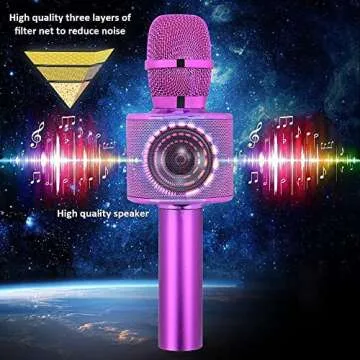 BONAOK Wireless Bluetooth Karaoke Microphone for Parties