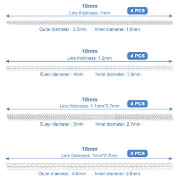 Ring Size Adjuster for Loose Rings - 32 Pcs 12 Sizes Invisible Ring Size Adjuster, Resizer Fit Almos...