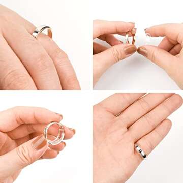 Ring Size Adjuster for Loose Rings - 32 Pcs 12 Sizes Invisible Ring Size Adjuster, Resizer Fit Almost Any Size Rings