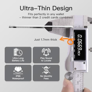 Ultra Slim Air Card Tag: 2025 MFi Certified Wallet Smart Tracker Card - Compatible with Apple Find M...