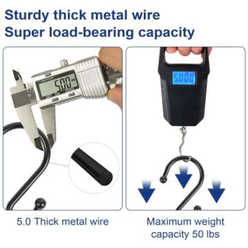 Metal Shower Curtain Hooks, Set of 12, Rust Proof Shower Curtain Hooks Rings, Durable S Shaped Hooks Hangers for Shower Curtains, Kitchen Utensils, Clothes, Towels (Black)