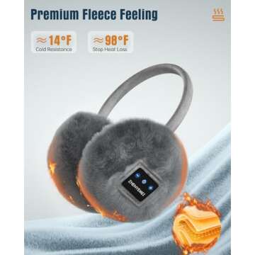 ZHENYEMEI Bluetooth Ear Muffs for Winter Wireless Ear Warmers Headphones with HD Speakers and Microp...
