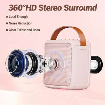 Ankuka Toys Karaoke Microphone Machine for Girls, 4-12 Years Old Girls Birthday Gifts, Portable Spea...