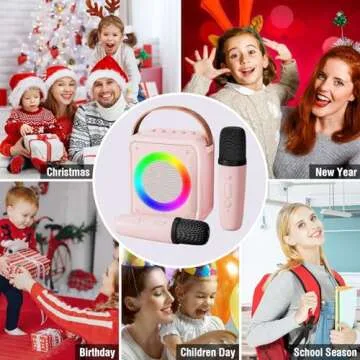 Ankuka Toys Karaoke Microphone Machine for Girls, 4-12 Years Old Girls Birthday Gifts, Portable Speaker with 2 Microphones for Kids Age 3, 4, 5, 6, 7, 8, 9, 10+Year Old(Pinkcolor)