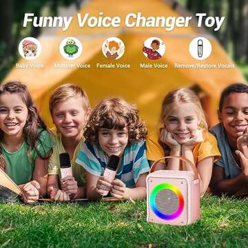 Ankuka Toys Karaoke Microphone Machine for Girls, 4-12 Years Old Girls Birthday Gifts, Portable Speaker with 2 Microphones for Kids Age 3, 4, 5, 6, 7, 8, 9, 10+Year Old(Pinkcolor)