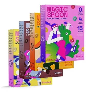 Magic Spoon Cereal, Variety 4-Pack of Cereal - Keto & Low Carb Lifestyles, Gluten & Grain Free, High...