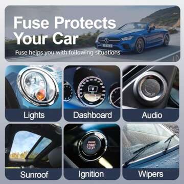 JOREST 120Pcs Fuse Kit, Car Fuses Assortment Kit, Standard Blade Fuses Automotive ATC for RV Vehicle Motorcycle (2Amp 3A 5A 7.5A 10A 15A 20A 25A 30A 35A 40A) + Auto Fuse Puller