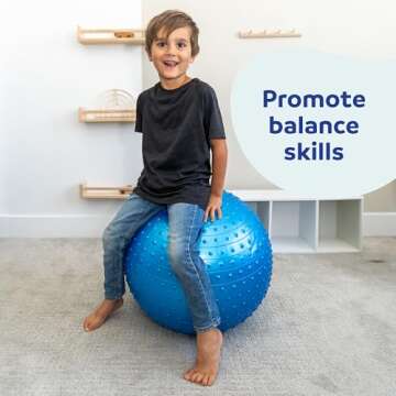 Fun and Function - 28 Inch Tactile Sensory Ball - Textured Exercise & Stability Ball - Sensory Bounce Ball - Sensory Therapy Ball for Fitness or Sitting - Holds Up to 220 lbs
