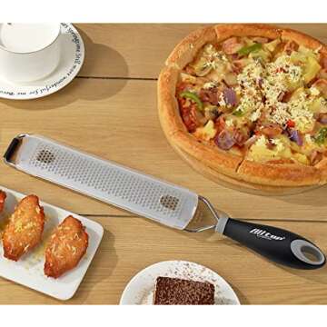 ALLTOP Lemon Zester, Hand-held Stainless Steel Food Grater,Pro Kitchen Tool for Cheese Parmesan Vegetable Ginger Garlic Nutmeg Citrus Lime Orange Chocolate Fruit - Fine Shredder