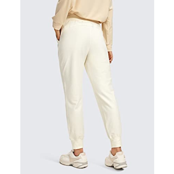 CRZ YOGA Women's High Waist Soft Cotton Joggers with Pockets