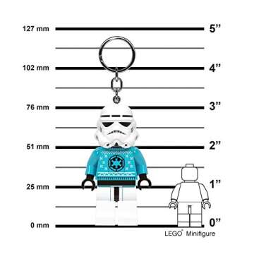 LEGO Star Wars - Large 3 Inch Tall Figure Keychain Light - Stormtrooper Holiday Ugly Sweater (KE174H)