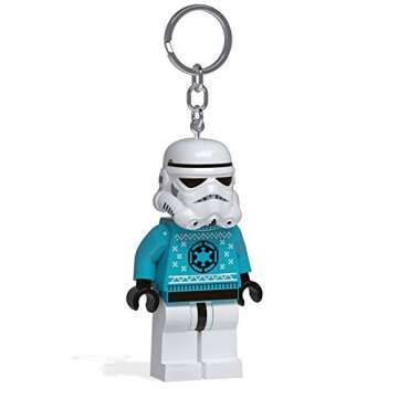 LEGO Star Wars - Large 3 Inch Tall Figure Keychain Light - Stormtrooper Holiday Ugly Sweater (KE174H)
