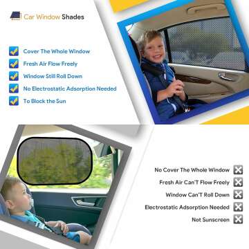 Car Window Shades - Breathable Mesh Sunshades for Cars