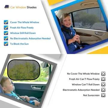 Car Window Shades - Breathable Mesh Sunshades for Cars