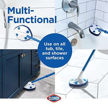 Clorox Extendable Tub and Tile Scrubber with Extra Pad