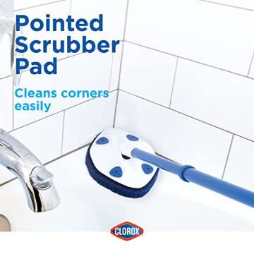 Clorox Extendable Tub and Tile Scrubber with Extra Pad