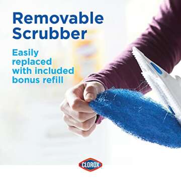 Clorox Extendable Tub and Tile Scrubber with Extra Pad