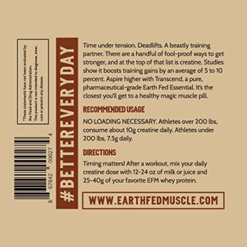 Earth Fed Muscle Creatine - 100% Pure German Creapure