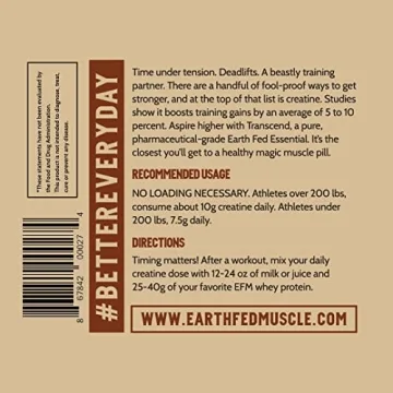 Earth Fed Muscle Creatine - 100% Pure German Creapure