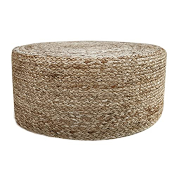 S & L Homes Pouf Ottoman - Stylish Natural Jute Footrest