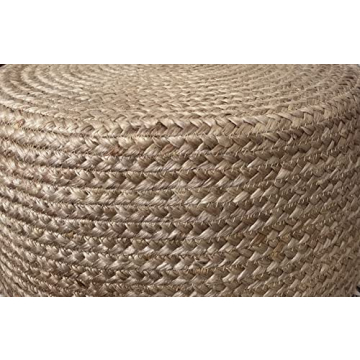 S & L Homes Pouf Ottoman - Stylish Natural Jute Footrest