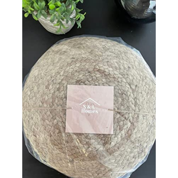 S & L Homes Pouf Ottoman - Stylish Natural Jute Footrest