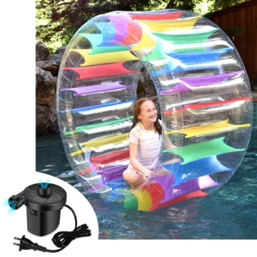 Inflatable Wheel Roller 65” - Electric Pump Included - Pool Float Toy - Water Toy for Beach, Lake,...