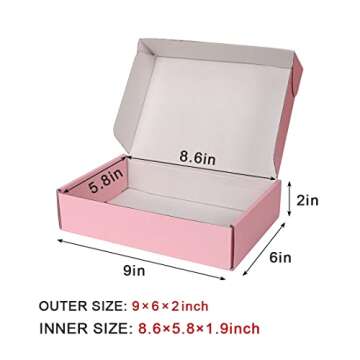 DERZIFUN 30 Pack Pink Shipping Boxes - Recyclable Corrugated Mailers