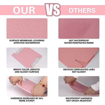 DERZIFUN Pink Shipping Boxes for Small Business Packaging