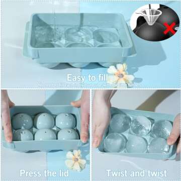 WIBIMEN Large Ice Cube Molds - Perfect Ice for Cocktails and Whiskey