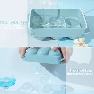 WIBIMEN Large Ice Cube Molds for Whiskey and Cocktails