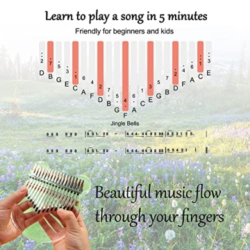 YUNDIE Clear Acrylic 17 Keys Kalimba Thumb Piano Beginners