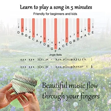 YUNDIE Clear Acrylic 17 Keys Kalimba Thumb Piano Beginners