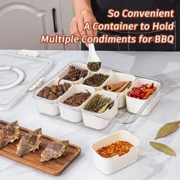 Divided Serving Tray with Lid and Handle - Divided Snack Tray for Portable Snack Platters - Clear Organizer for Candy, Fruits, Nuts, Snacks - Perfect for Party, Entertaining，2 pcs