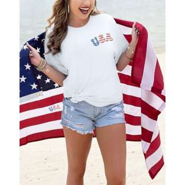Oversized Patriotic USA Shirt for Women 4th of July