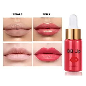 Reddhoon BB Lips Serum Kit, Semi Permanent Make-up Treatment, Lip Gloss BB Lip Serum for Lip Pigment, Including 4 Colors Liquid Lip Pigments, Exfoliating Gel and Booster