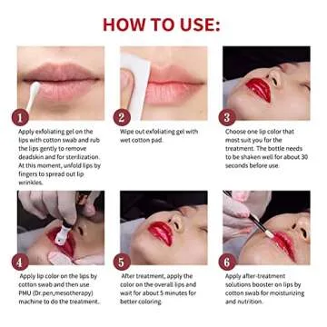 Reddhoon BB Lips Serum Kit, Semi Permanent Make-up Treatment, Lip Gloss BB Lip Serum for Lip Pigment, Including 4 Colors Liquid Lip Pigments, Exfoliating Gel and Booster