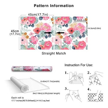 HAOKHOME Floral Peel and Stick Wallpaper for Stylish Decor