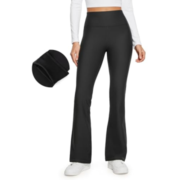 CRZ YOGA Womens Fleece Lined Flare Leggings 31" Bootcut Yoga Pants Tummy Control Winter Thermal Warm...