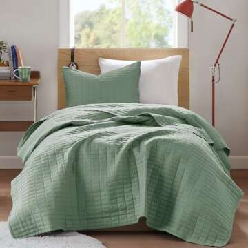 Comfort Spaces Kienna Quilt Set-Luxury Double Sided Stitching Design Summer Blanket, Lightweight, So...