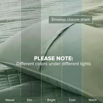 Comfort Spaces Kienna Quilt Set-Luxury Double Sided Stitching Design Summer Blanket, Lightweight, Soft, All Season Bedding Layer, Matching Sham, Seafoam, Coverlet Twin/Twin XL(66"x90") 2 Piece