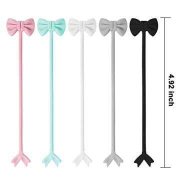 Nearockle 10Pcs Reusable Silicone Twist Cable Ties, Colorful Cable Straps for Bundling and Organizing, Cable Manager Keeper Straps Clips in Home, Office, School(Pink, Blue, White, Grey, Black,)