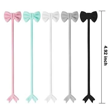 Nearockle 10Pcs Reusable Silicone Twist Cable Ties, Colorful Cable Straps for Bundling and Organizing, Cable Manager Keeper Straps Clips in Home, Office, School(Pink, Blue, White, Grey, Black,)