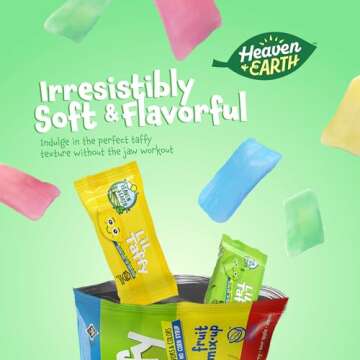 Heaven & Earth Lil Taffy Fruit Mix (Approx. 40 Count) | Dye Free Candy | Natural Colors & Flavors | ...